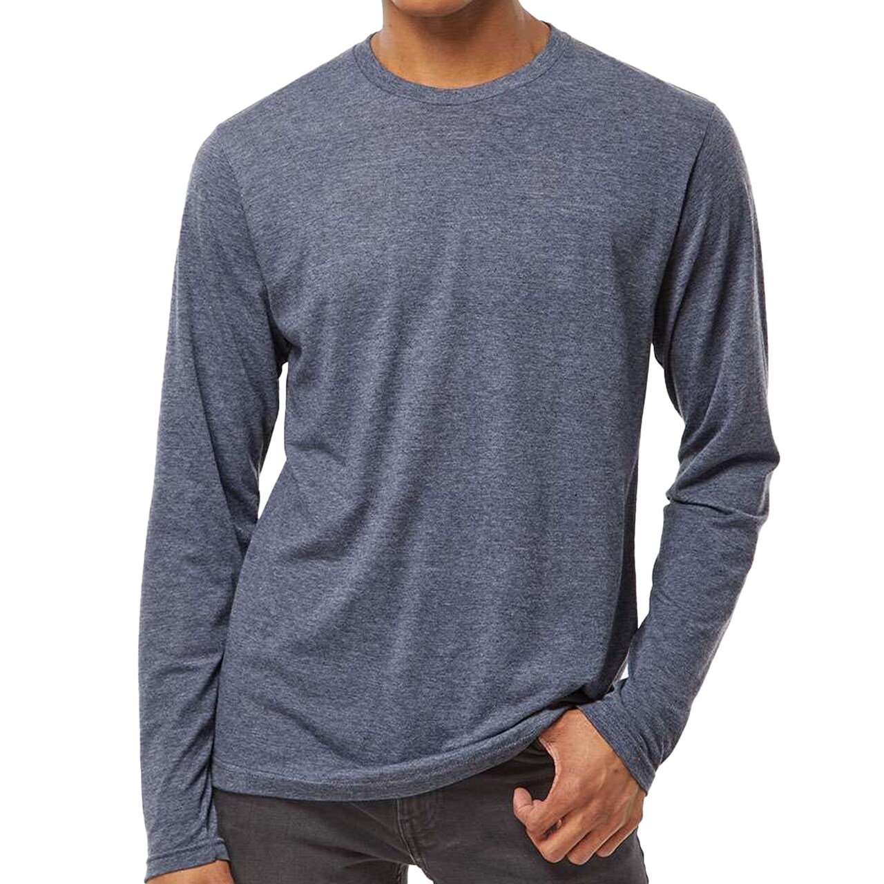 Tultex Poly-Rich Long Sleeve T-Shirt, Adult Pullover Tees for Men Mix Color Crewneck T-Shirt
